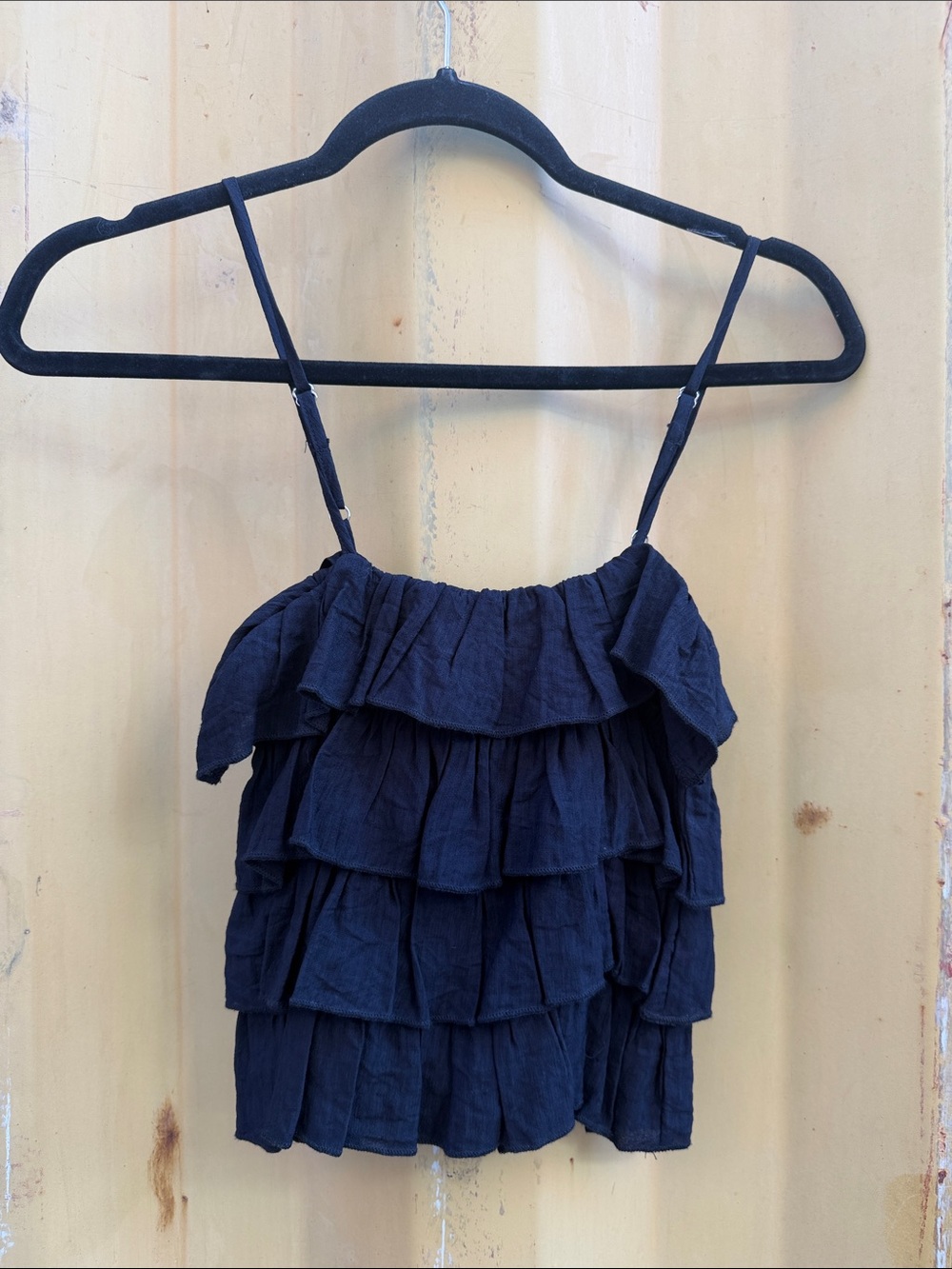 Girls Navy Ruffle Tiered Tank Top